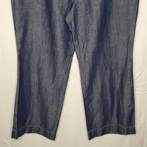 Talbots Woman Petites Heritage Pants Size 22W Linen Cotton Blend Wide Leg NEW - Picture 4 of 13